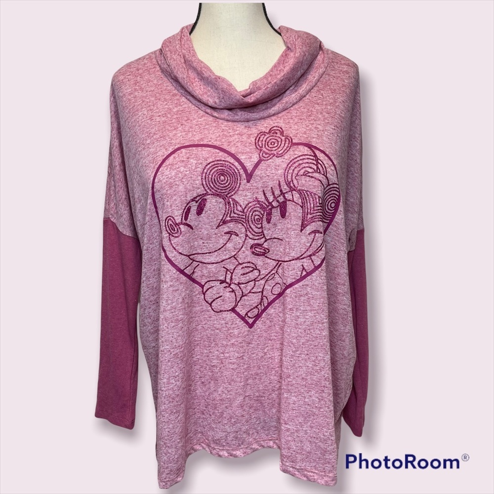 Disney Boutique Shirt Spacedye Pink Mickey And Minnie